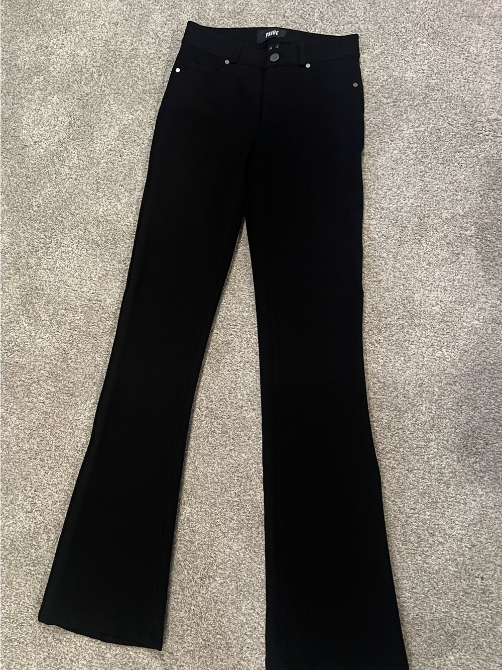 PAIGE High Rise Manhattan Boot Ponte Pants Black Size 24